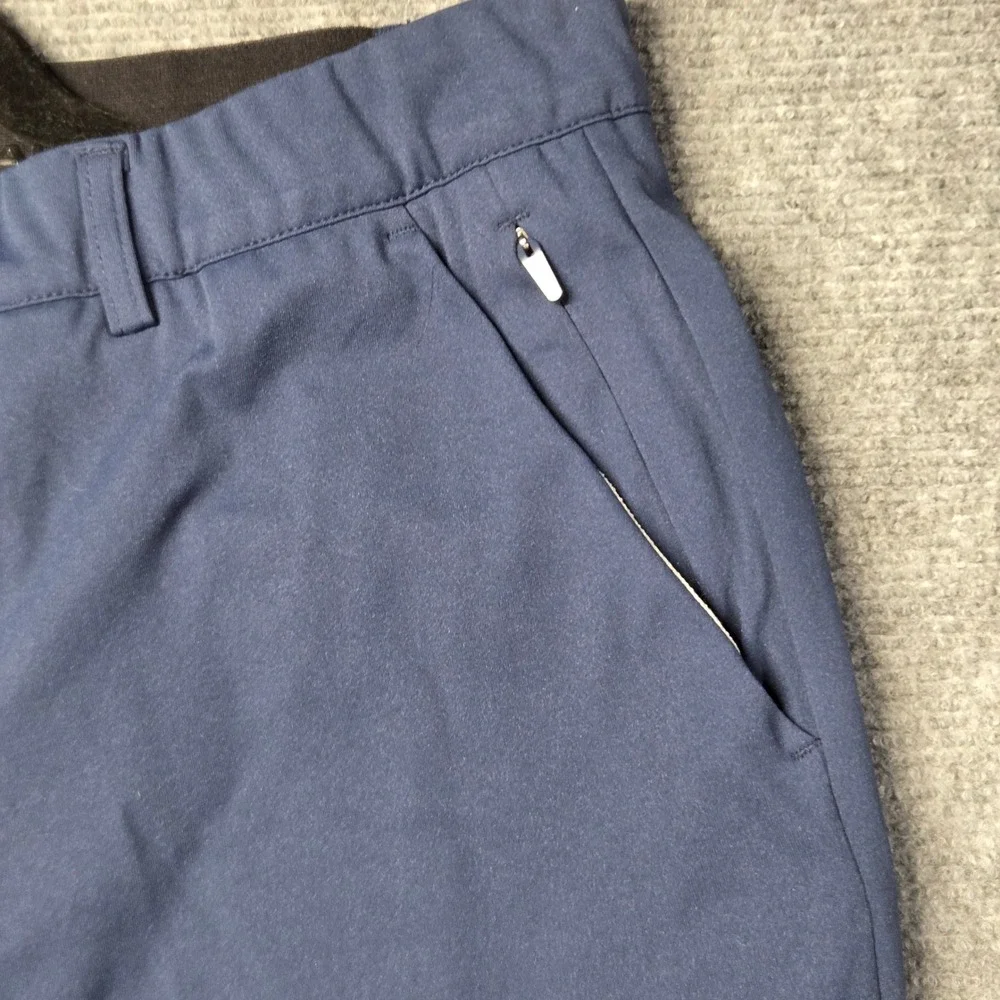 Talanes Mens Performance Golf Pants Navy Blue Flat Front Stretch Trousers 34x32
